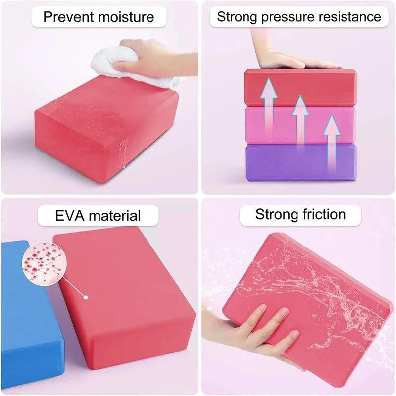 Yoga Block, Non-Slip Yoga Balance Fitness Dance Supplies, LINGPENG High Density Yoga Foam Block, Yoga & Pilates Supplies for Home & Gym, Yoga Equipment