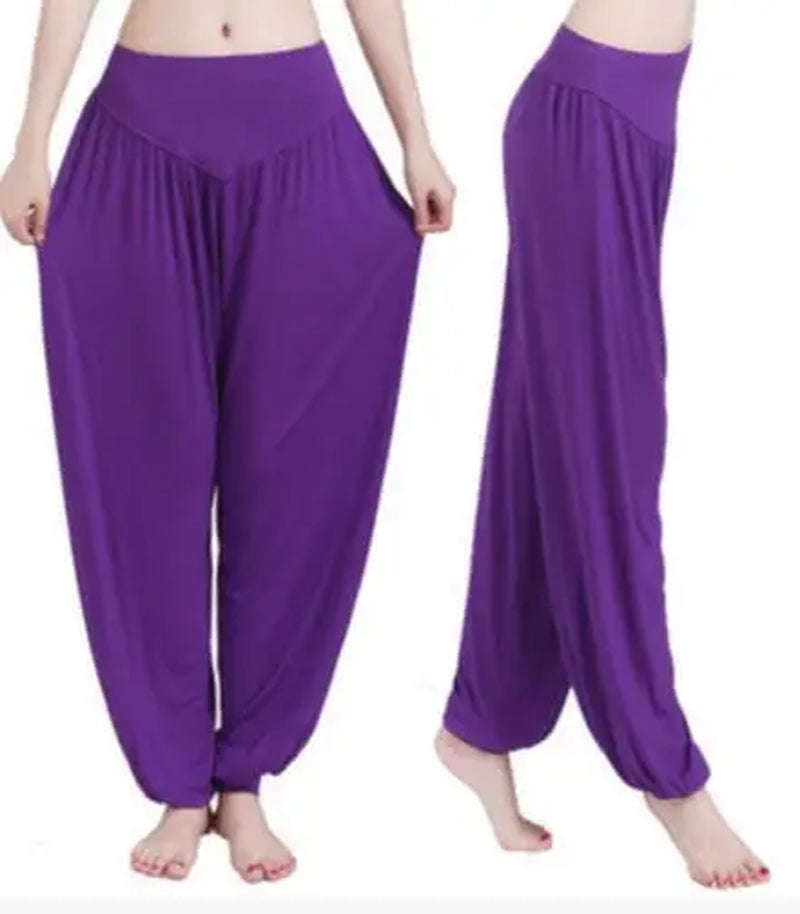 Women Yoga Pants Women plus Size Sports Pants Yoga Leggings Colorful Bloomers Dance Yoga Taichi Pants Modal Womentrousers