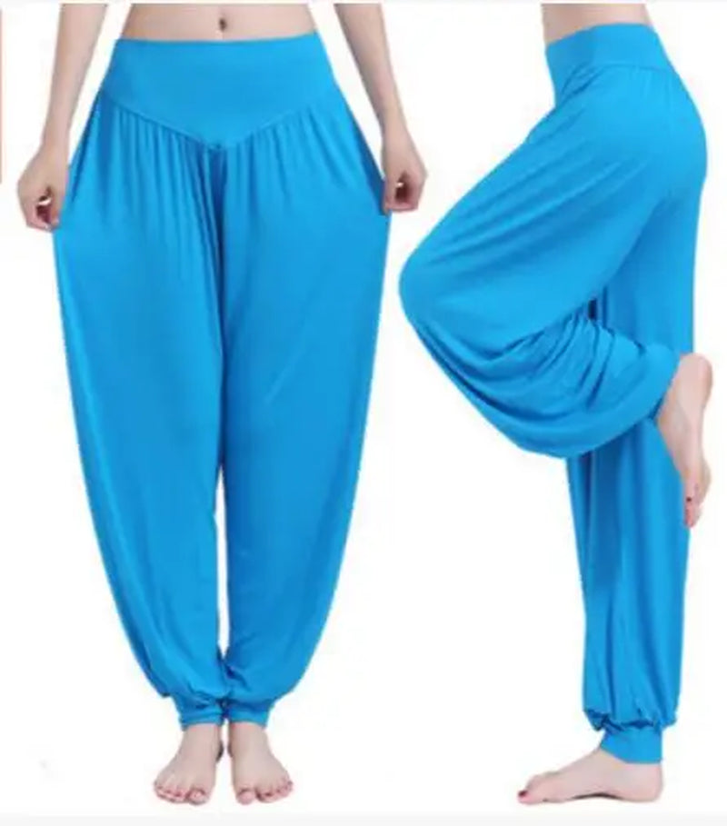 Women Yoga Pants Women plus Size Sports Pants Yoga Leggings Colorful Bloomers Dance Yoga Taichi Pants Modal Womentrousers
