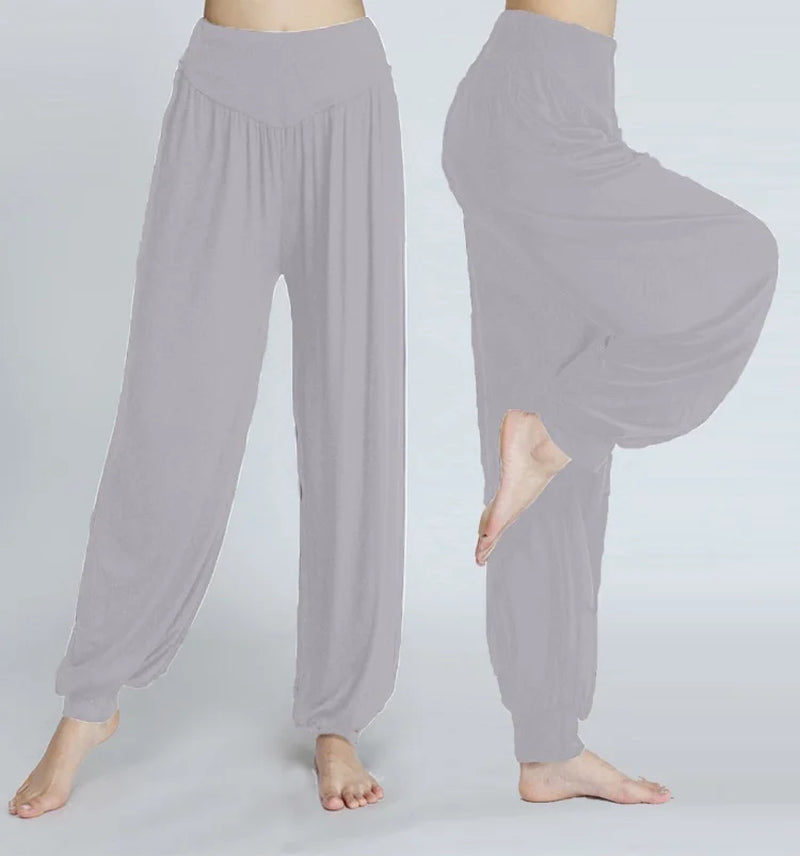 Women Yoga Pants Women plus Size Sports Pants Yoga Leggings Colorful Bloomers Dance Yoga Taichi Pants Modal Womentrousers