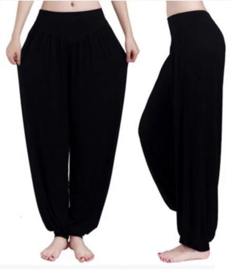 Women Yoga Pants Women plus Size Sports Pants Yoga Leggings Colorful Bloomers Dance Yoga Taichi Pants Modal Womentrousers