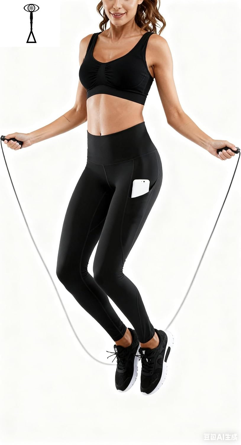 Lingswallow High Waist Yoga Pants - Yoga Pants with Pockets Tummy Control, 4 Ways Stretch Workout Running Yoga Leggings
