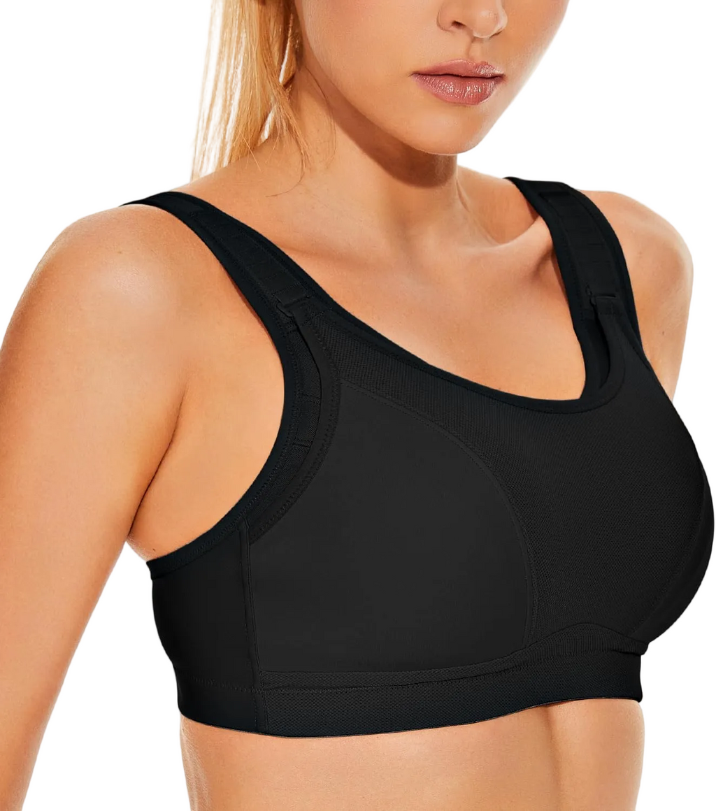 Wingslove Womens Sports Bras High Impact Adjustable Wireless plus Size Sports Bra Full Figure Large Bust Workout Running Bra